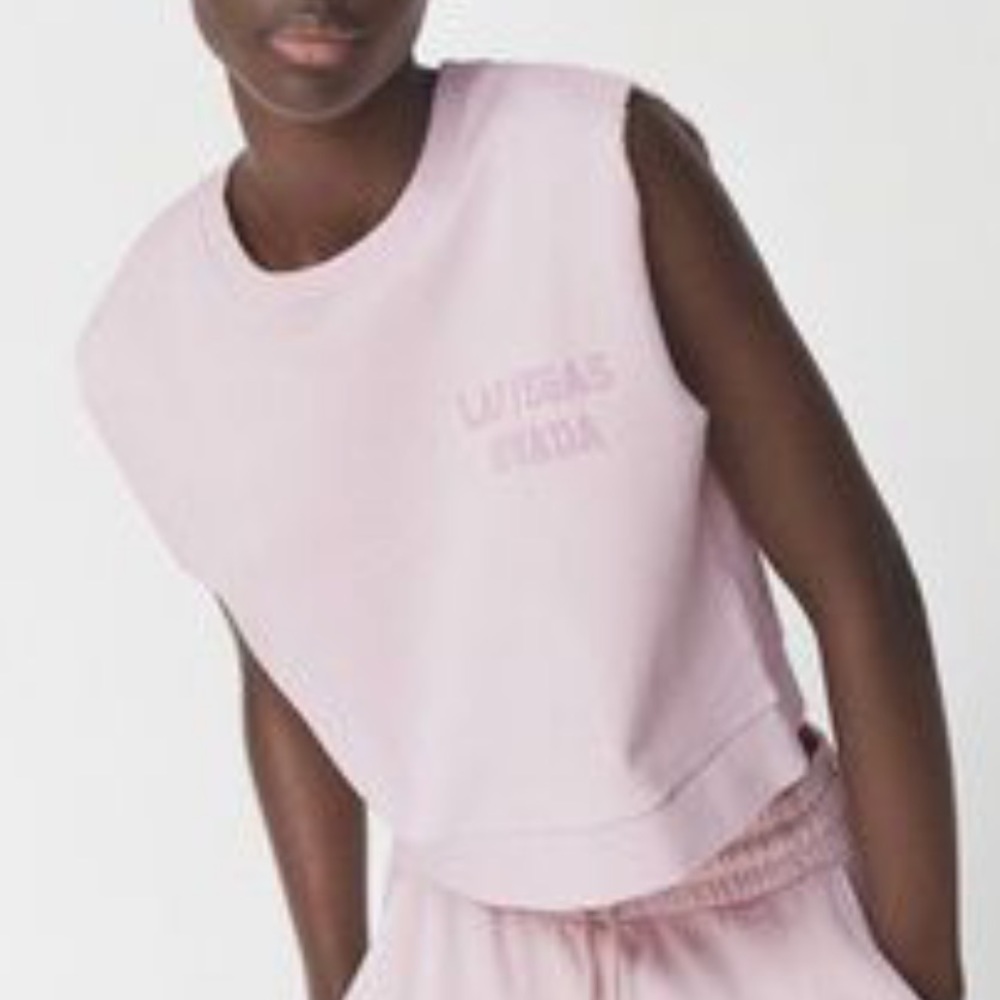 NWT ZARA las Vegas crop sleeveless sweatshirt size large
